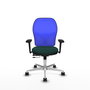 PIQUERAS Y CRESPO Silla de oficina Jorquera con mecanismo Sincro/Traslack, Verde botella y Azul