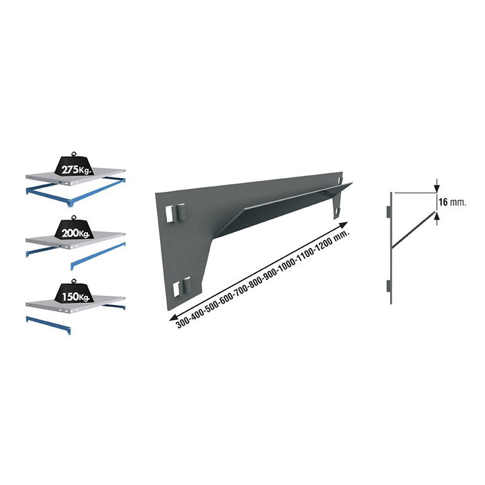 Simon Rack Larguero Sclick 800mm Gris