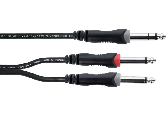 Cordial Cable Y Jack Estéreo Macho / 2 Jacks Mono Macho 3 M