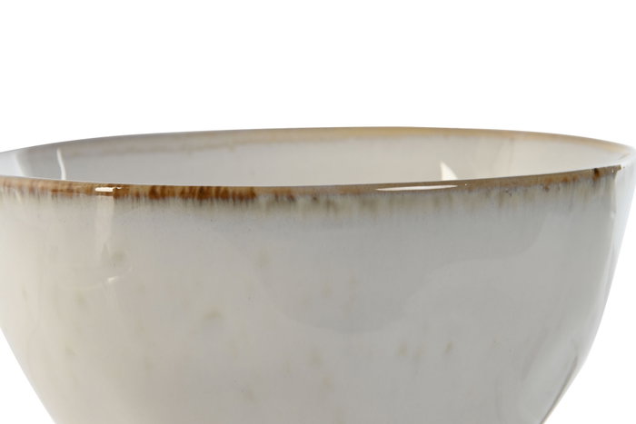 DKD Home Decor Juego de Cuencos de Gres Blanco DKD Home Decor Juego de Cuencos de Gres Blanco
