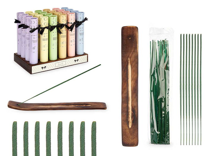 Acorde 30 Barritas de Incienso Surtidas con Soporte para Tubo 4.5x4.5x29 cm Aromas Variados (Set de 24) Acorde 30 Barritas de Incienso Surtidas con Soporte para Tubo 4.5x4.5x29 cm Aromas Variados (Set de 24)