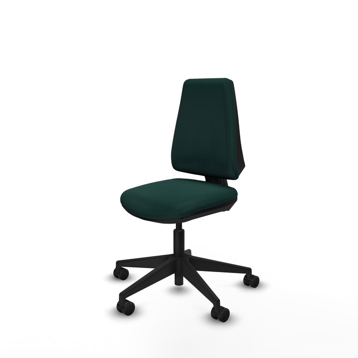 Silla de oficina Elche con mecanismo Contacto permanente básico tapizada con Similpiel color Verde botella. Equipada con Base piramidal negra, Sin brazos y Ruedas 65mm nailon Silla de oficina Elche con mecanismo Contacto permanente básico tapizada con Similpiel color Verde botella. Equipada con Base piramidal negra, Sin brazos y Ruedas 65mm nailon