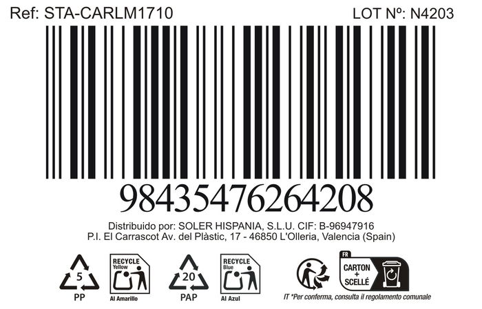 Inde Bol #-36 Bayona & Salceda, 13x13x8 cm, 407 g (12 Unidades)