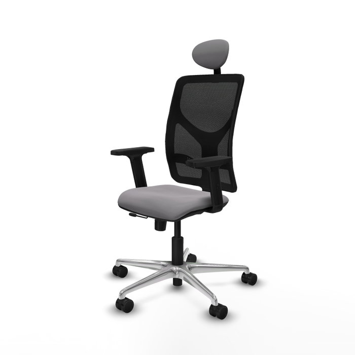 PIQUERAS Y CRESPO Silla de oficina Motilla con mecanismo Sincro/Traslack, Gris y Negro