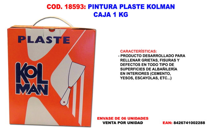 Kolman Pintura Plaste Caja 1 kg Kolman Pintura Plaste Caja 1 kg