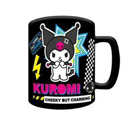 PYRAMID Taza funda de peluche Kuromi Hello Kitty 440ml Cerámica Nylon Microondas Lavavajillas