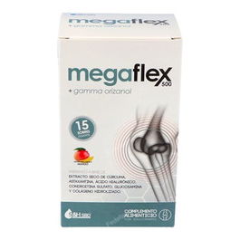 GENOMIX PHARMA Megaflex 500 14Sbrs Complemento Alimenticio para Cartílagos y Articulaciones con Colágeno, Glucosamina y Condroitina Sabor Mango