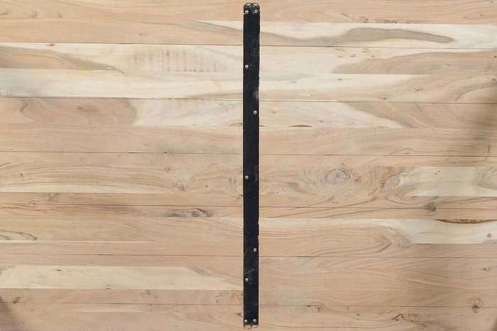 GINER Y COLOMER Mesa Comedor Acacia Natural con Patas de Hierro Negro 180x90 cm