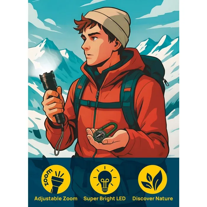 Liscianigiochi Soy un explorador genio Kit de exploración con linterna y brújula AACRX13754 Para mayores de 7 años