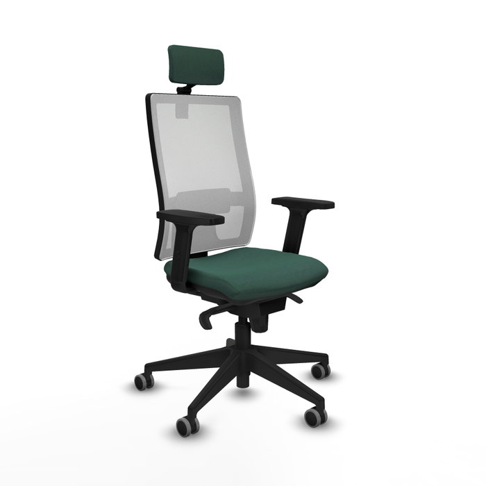 PIQUERAS Y CRESPO Silla de oficina Horna con mecanismo Sincro, Verde botella y Blanco PIQUERAS Y CRESPO Silla de oficina Horna con mecanismo Sincro, Verde botella y Blanco