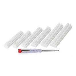 Edm Kit de Bricolaje Eléctrico con Destornillador Tester Buscapolos y Regletas de Conexión (2x4mm, 2x6mm, 2x10mm)