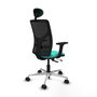 PIQUERAS Y CRESPO Silla de oficina Motilla Sincro/Traslack Turquesa y Negro