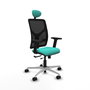 PIQUERAS Y CRESPO Silla de oficina Motilla Sincro/Traslack Turquesa y Negro