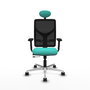 PIQUERAS Y CRESPO Silla de oficina Motilla Sincro/Traslack Turquesa y Negro
