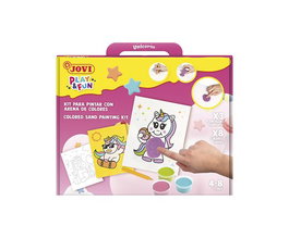 JOVI Kit de Manualidades Play&Fun Pinta con Arena de Colores Unicorios