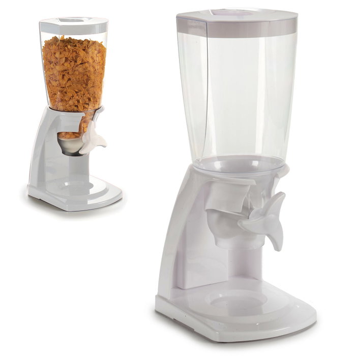 Kinvara Dispensador de Cereales Plástico Blanco 4.5L - 16x20x40 cm (Set de 6)