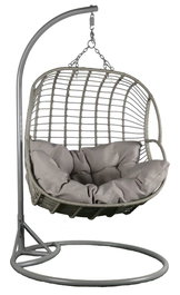 DKD Home Decor Sillón Colgante para Terraza y Jardín Gris 33 x 105 x 105 cm