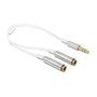 DeLOCK 65355 Cable de audio splitter 3,5 mm a 2 x 3,5 mm (25 cm) silver/white