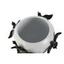 DKD Home Decor Jarrón de Gres Blanco con Detalle de Pájaro