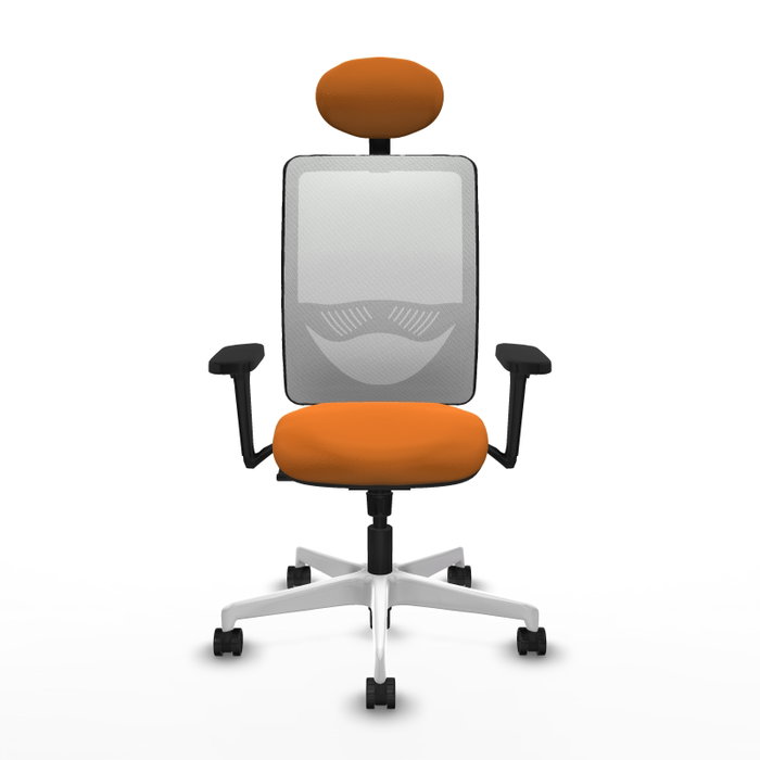 PIQUERAS Y CRESPO Silla de oficina Zulema con Mecanismo Sincro, Similpiel Naranja y Malla Blanco PIQUERAS Y CRESPO Silla de oficina Zulema con Mecanismo Sincro, Similpiel Naranja y Malla Blanco