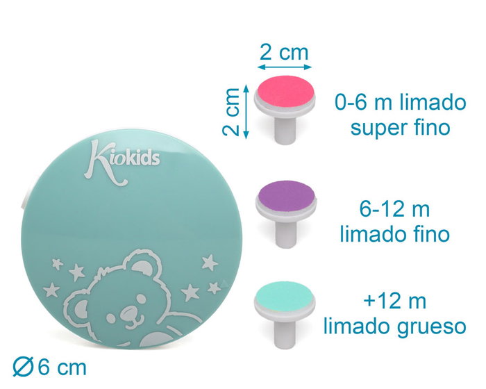 KioKids Set de Manicura Eléctrico para Bebés
