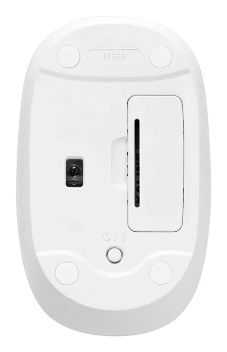 Logitech 910-007460 Ratón Inalámbrico Bluetooth M196 Blanco, Ambidiestro, 1000 DPI, Batería 12 Meses, Plástico Reciclado, Universal para Windows y MacOS