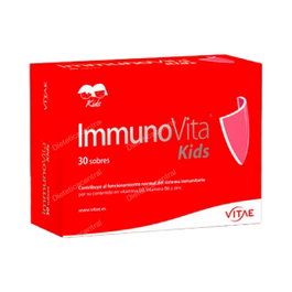 VITAE Immunovita Kids 30 Sobres - Complemento Alimenticio para Sistema Inmunitario con Vitamina D, B6 y Zinc - Para Niños a partir de 3 años