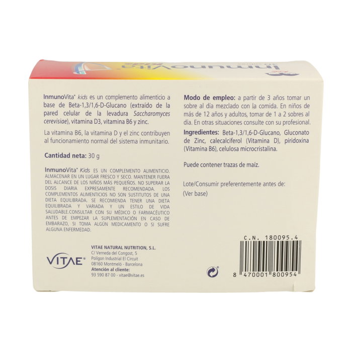 Vitae ImmunoVita Kids 30 sobres Vitae ImmunoVita Kids 30 sobres