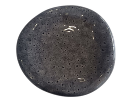 DKD Home Decor Juego de Platos de Gres Esmaltado Símil Piedra Negro, 4 unidades