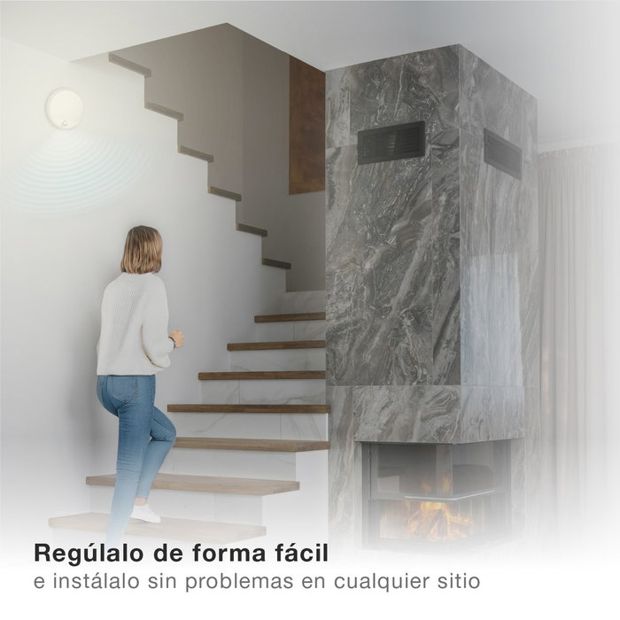 GSC Evolution Aplique de pared redondo LED Doko con sensor de movimiento 15W 4000K Blanco
