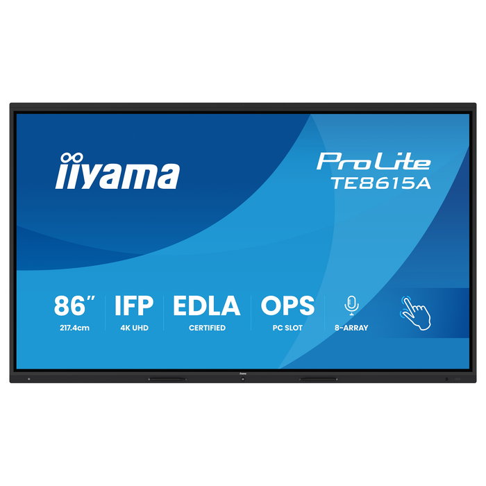 Iiyama TE8615A-B2AG Panel Plano Interactivo 86 pulg. 4K UHD Android 14