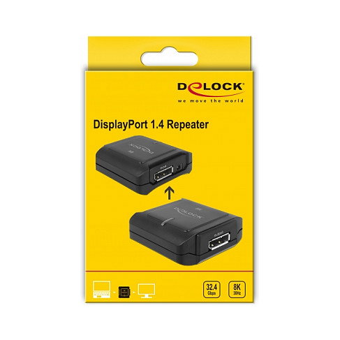 DeLOCK 11474 Repetidor de señales AV DisplayPort 1.4 8K 30 Hz