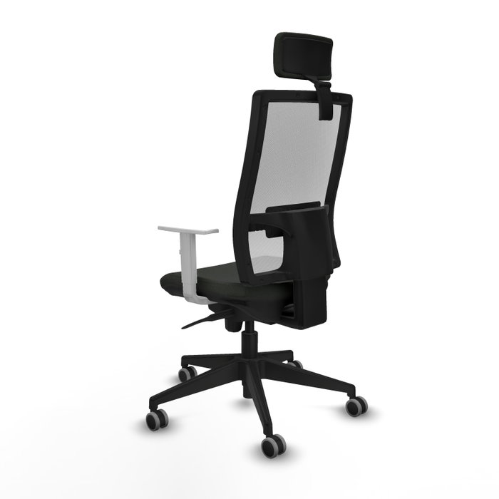 PIQUERAS Y CRESPO Silla de oficina Horna con mecanismo Sincro, Negro y Blanco