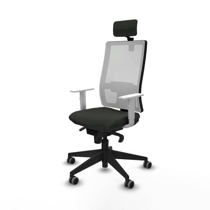 PIQUERAS Y CRESPO Silla de oficina Horna con mecanismo Sincro, Negro y Blanco