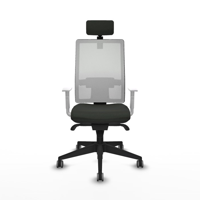PIQUERAS Y CRESPO Silla de oficina Horna con mecanismo Sincro, Negro y Blanco