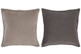 DKD Home Decor Set de 2 Cojines de Poliéster Marrón, 45x45x45 cm