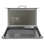 Consola kvm digitus modular hd lcd con 17" tft 8 puertos vga, conmutador kvm negro, distribuciÓn de teclado alemÁn, conmutador k
