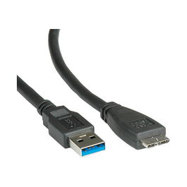 ROLINE 11.02.8875 Cable USB 3.2 Gen 1 A a Micro-B Macho/Macho Negro 2m