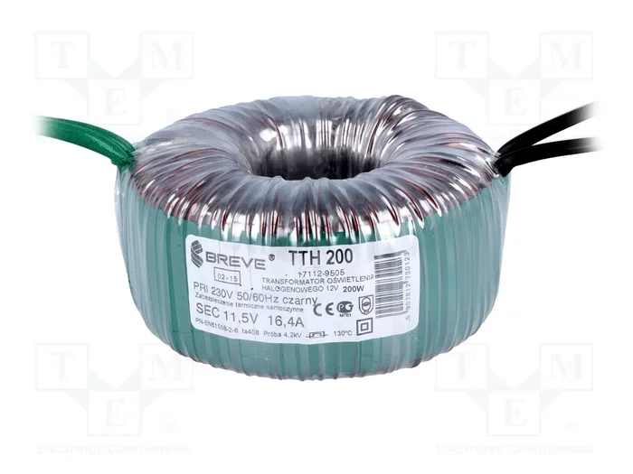 BREVE TUFVASSONS Transformador Toroidal 200VA 230VAC/11,5V BREVE TUFVASSONS Transformador Toroidal 200VA 230VAC/11,5V