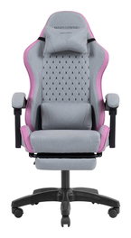 Mars gaming MGCXFSPK Silla gamer textil reclinable con reposapiés rosa plata