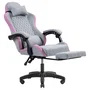 Mars gaming MGCXFSPK Silla gamer textil reclinable con reposapiés rosa plata