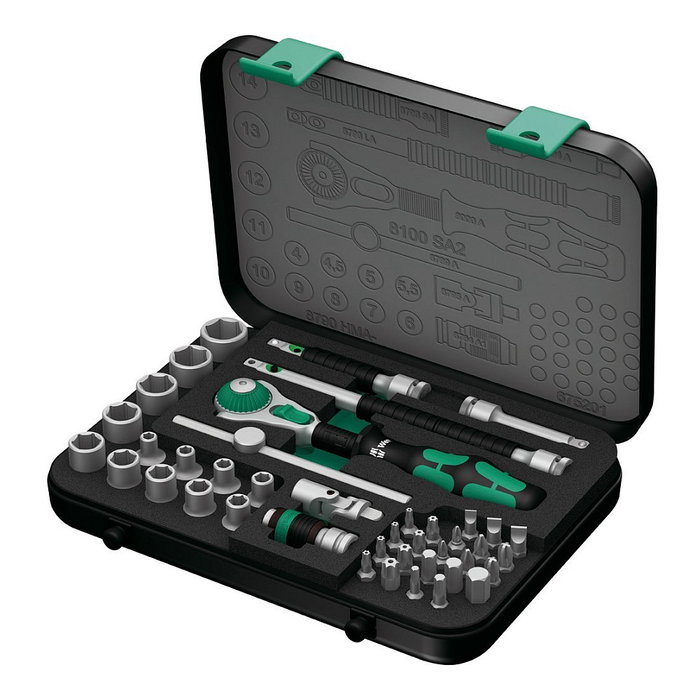 Wera Zyklop Speed Ratchet Set 1/4 pulgada, 42 piezas Wera Zyklop Speed Ratchet Set 1/4 pulgada, 42 piezas