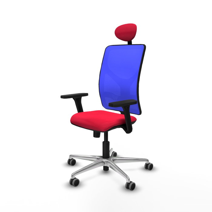 PIQUERAS Y CRESPO Silla de oficina Motilla con mecanismo Sincro, Rojo y Azul