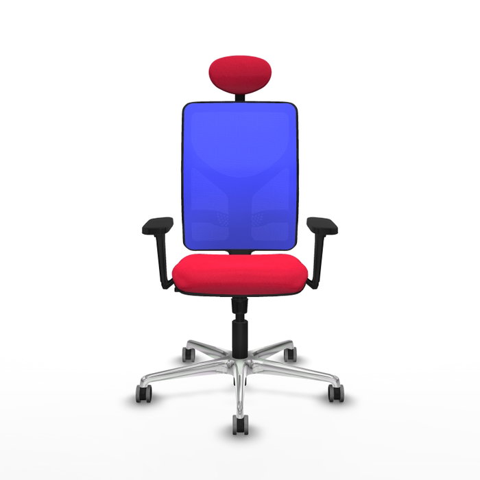 PIQUERAS Y CRESPO Silla de oficina Motilla con mecanismo Sincro, Rojo y Azul