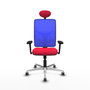 PIQUERAS Y CRESPO Silla de oficina Motilla con mecanismo Sincro, Rojo y Azul