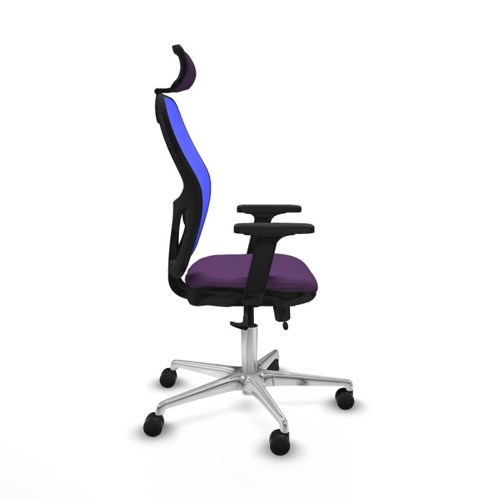 PIQUERAS Y CRESPO Silla de oficina Jorquera con mecanismo Sincro/Traslack, Tela Morado y Malla Azul PIQUERAS Y CRESPO Silla de oficina Jorquera con mecanismo Sincro/Traslack, Tela Morado y Malla Azul