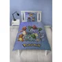 Pokemon AAARQ16165 Juego de Cama Reversible Pikachu y Starter Azul Microfibra 140x200 cm + 63x63 cm