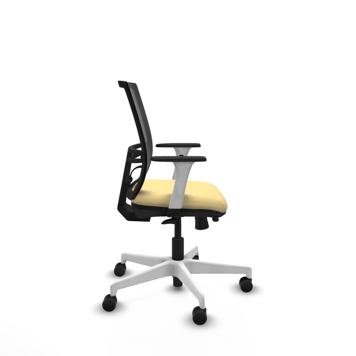 PIQUERAS Y CRESPO Silla de oficina Yunquera con mecanismo Sincro/Traslack, Crema y Negro