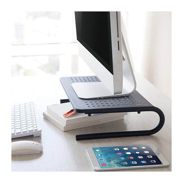 LogiLink Soporte para Monitor o Notebook en Plástico, Acero Inoxidable y Aluminio
