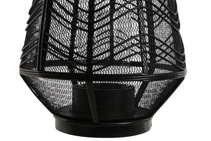 DKD Home Decor Portavelas de Metal y Ratán Negro DKD Home Decor Portavelas de Metal y Ratán Negro